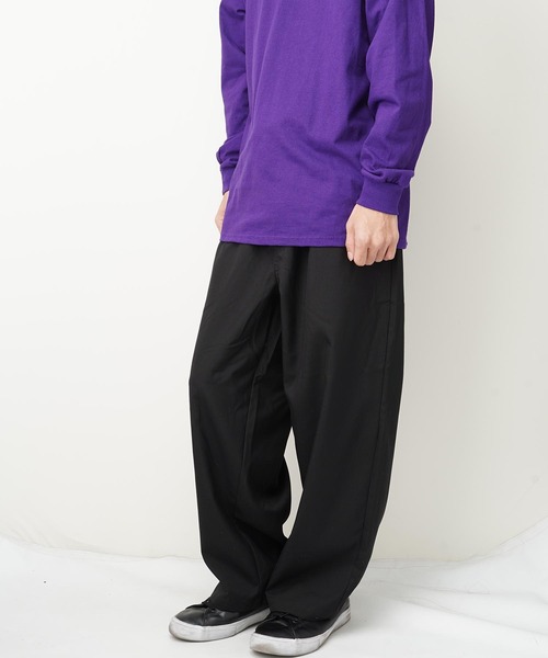 おしゃれスタ（オシャレスタ）の「TRワイドアンクルパンツ(IR)（その他パンツ・メンズ・ブラック/その他/グレイッシュベージュ/ブルー系その他/カーキ/ベージュ・XL/M/L）」の2枚目の写真