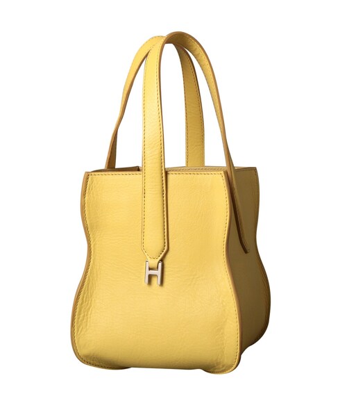 HIROFU（ヒロフ）の「【ヌーヴォラ】レザートートバッグ S 本革 ミニバッグ（商品番号：P25-20018）（トートバッグ・レディース・オレンジ/ネイビー系6/ベージュ系/ホワイト/サックスブルー系2/ブルー系6/ライトイエロー系1/グリーン系その他5/シルバー系/ライトイエロー系5/グレー系その他/ネイビー系5/ライトグリーン系/オレンジ系1・01）」の10枚目の写真