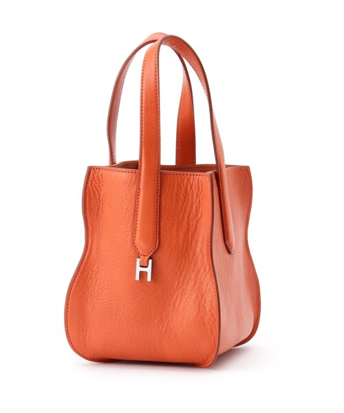 HIROFU（ヒロフ）の「【ヌーヴォラ】レザートートバッグ S 本革 ミニバッグ（商品番号：P25-20018）（トートバッグ・レディース・オレンジ/ネイビー系6/ベージュ系/ホワイト/サックスブルー系2/ブルー系6/ライトイエロー系1/グリーン系その他5/シルバー系/ライトイエロー系5/グレー系その他/ネイビー系5/ライトグリーン系/オレンジ系1・01）」の12枚目の写真