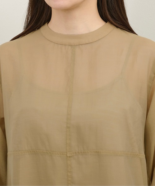 kicuri（キクリ）の「【低身長向けXSサイズ有】シアーAラインワンピース（ワンピース・レディース・ライトブラウン・X-SMALL/SMALL）」の8枚目の写真