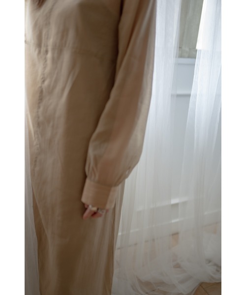 kicuri（キクリ）の「【低身長向けXSサイズ有】シアーAラインワンピース（ワンピース・レディース・ライトブラウン・X-SMALL/SMALL）」の9枚目の写真