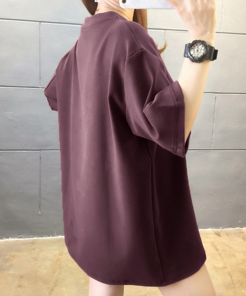Girly Doll（ガーリードール）の「ドロップショルダー立体ロゴTee（Tシャツ/カットソー・レディース・ホワイト/ブラック/ブラウン/グレー/ブルー/ボルドー・M/L）」の15枚目の写真