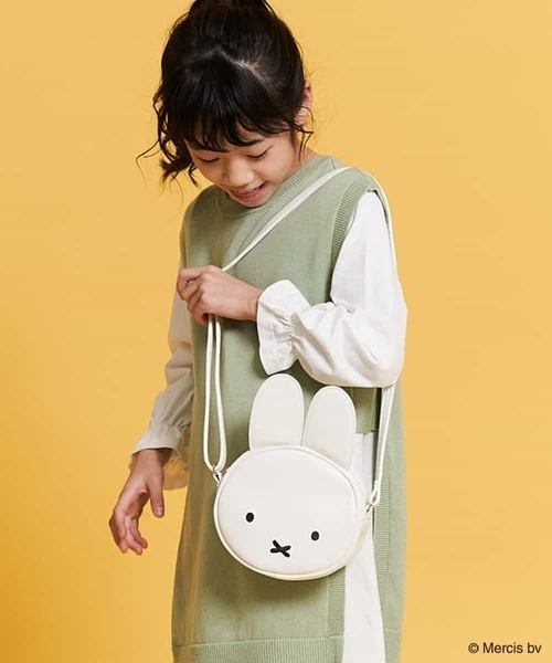 a.v.v（アーヴェヴェ）の「[KIDS]【数量限定】ミッフィーフェイスポシェット（ショルダーバッグ・キッズ・ホワイト/ライトグレー/ミント・120）」の2枚目の写真