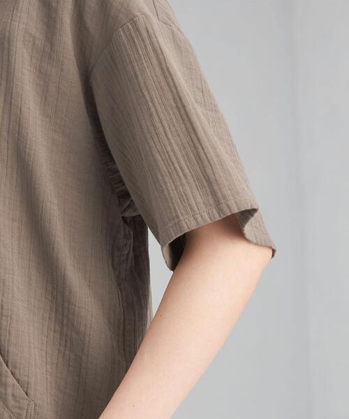 green label relaxing（グリーンレーベルリラクシング）の「SC Wガーゼ フード ブラウス（シャツ/ブラウス・レディース・ホワイト/モカ・FREE）」の7枚目の写真