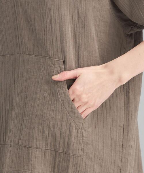 green label relaxing（グリーンレーベルリラクシング）の「SC Wガーゼ フード ブラウス（シャツ/ブラウス・レディース・ホワイト/モカ・FREE）」の9枚目の写真