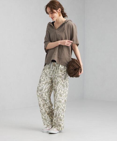 green label relaxing（グリーンレーベルリラクシング）の「SC Wガーゼ フード ブラウス（シャツ/ブラウス・レディース・ホワイト/モカ・FREE）」の11枚目の写真