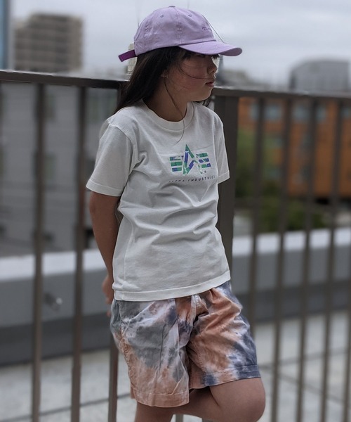 Alpha Industries（アルファインダストリーズ）の「ALPHA/アルファ　キッズ　タイダイフライングAマークプリントTEE（Tシャツ/カットソー・キッズ・ホワイト/ブラック・130/140/150）」の6枚目の写真