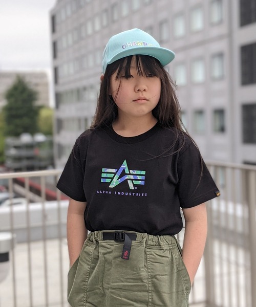 Alpha Industries（アルファインダストリーズ）の「ALPHA/アルファ　キッズ　タイダイフライングAマークプリントTEE（Tシャツ/カットソー・キッズ・ホワイト/ブラック・130/140/150）」の4枚目の写真