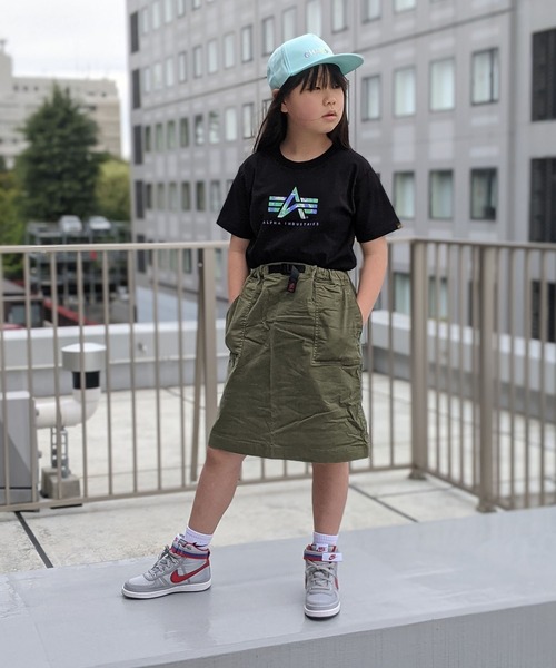 Alpha Industries（アルファインダストリーズ）の「ALPHA/アルファ　キッズ　タイダイフライングAマークプリントTEE（Tシャツ/カットソー・キッズ・ホワイト/ブラック・130/140/150）」の3枚目の写真