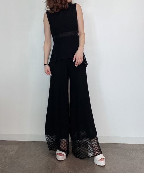 EIMY ISTOIRE（エイミーイストワール）の「Lace ニットパンツセット