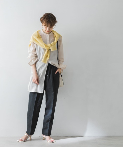 URBAN RESEARCH（アーバンリサーチ）の「UR TECH(UVカット・接触冷感・吸水速乾)+抗菌 機能付 ドロストテーパードパンツ（その他パンツ・レディース・ベージュ/ブラック・34/36/38）」の8枚目の写真