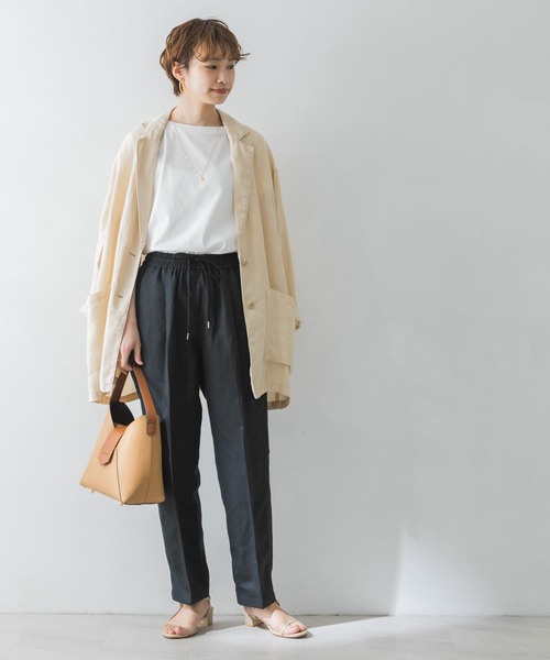 URBAN RESEARCH（アーバンリサーチ）の「UR TECH(UVカット・接触冷感・吸水速乾)+抗菌 機能付 ドロストテーパードパンツ（その他パンツ・レディース・ベージュ/ブラック・34/36/38）」の14枚目の写真