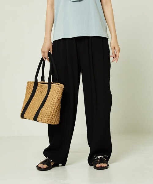 FREAK'S STORE（フリークスストア）の「カラージョーゼットパンツ（スラックス・レディース・レッド/グリーン/ブラック/オリーブ・ﾌﾘ-）」の6枚目の写真