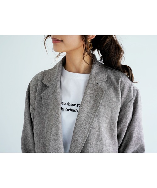 Chiaro（キアロ）の「リネンライクジャケット（テーラードジャケット・レディース・ブラウン/アイボリー・FREE）」の14枚目の写真