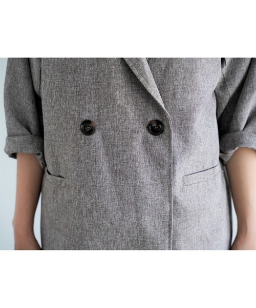 Chiaro（キアロ）の「リネンライクジャケット（テーラードジャケット・レディース・ブラウン/アイボリー・FREE）」の16枚目の写真