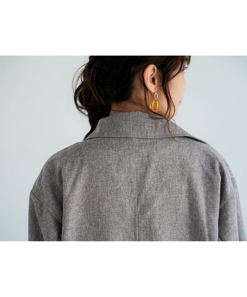 Chiaro（キアロ）の「リネンライクジャケット（テーラードジャケット・レディース・ブラウン/アイボリー・FREE）」の17枚目の写真