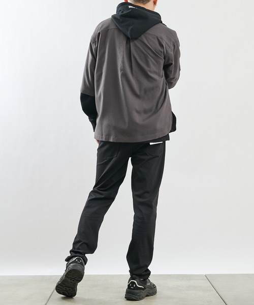 COLONY 2139（コロニートゥーワンスリーナイン）の「テックリネン5分袖比翼シャツ(セットアップ可)（シャツ/ブラウス・メンズ・グリーン/チャコールグレー/ブルー/モカ/ベージュ・LARGE/X-LARGE/MEDIUM）」の11枚目の写真