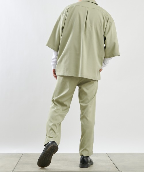 COLONY 2139（コロニートゥーワンスリーナイン）の「テックリネン5分袖比翼シャツ(セットアップ可)（シャツ/ブラウス・メンズ・グリーン/チャコールグレー/ブルー/モカ/ベージュ・LARGE/X-LARGE/MEDIUM）」の19枚目の写真