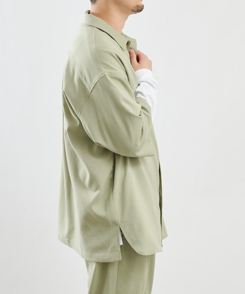 COLONY 2139（コロニートゥーワンスリーナイン）の「テックリネン5分袖比翼シャツ(セットアップ可)（シャツ/ブラウス・メンズ・グリーン/チャコールグレー/ブルー/モカ/ベージュ・LARGE/X-LARGE/MEDIUM）」の9枚目の写真