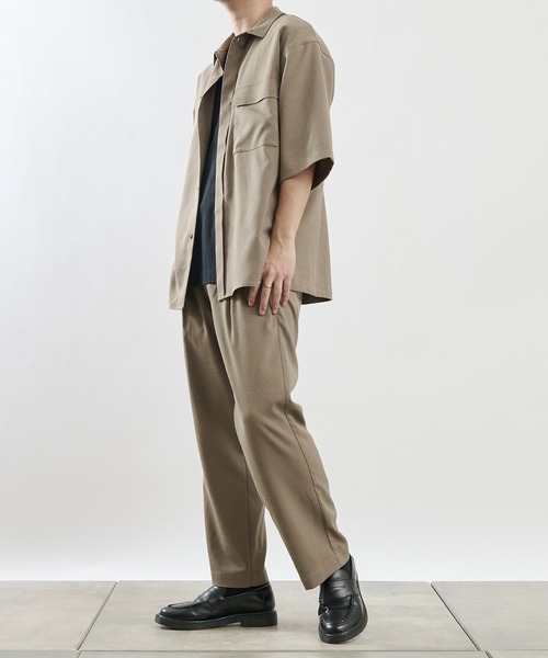 COLONY 2139（コロニートゥーワンスリーナイン）の「テックリネン5分袖比翼シャツ(セットアップ可)（シャツ/ブラウス・メンズ・グリーン/チャコールグレー/ブルー/モカ/ベージュ・LARGE/X-LARGE/MEDIUM）」の12枚目の写真