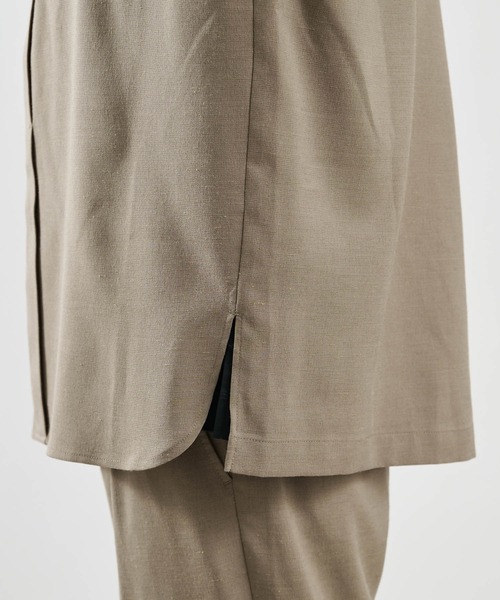 COLONY 2139（コロニートゥーワンスリーナイン）の「テックリネン5分袖比翼シャツ(セットアップ可)（シャツ/ブラウス・メンズ・グリーン/チャコールグレー/ブルー/モカ/ベージュ・LARGE/X-LARGE/MEDIUM）」の18枚目の写真