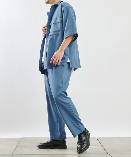 COLONY 2139（コロニートゥーワンスリーナイン）の「テックリネン5分袖比翼シャツ(セットアップ可)（シャツ/ブラウス・メンズ・グリーン/チャコールグレー/ブルー/モカ/ベージュ・LARGE/X-LARGE/MEDIUM）」の15枚目の写真