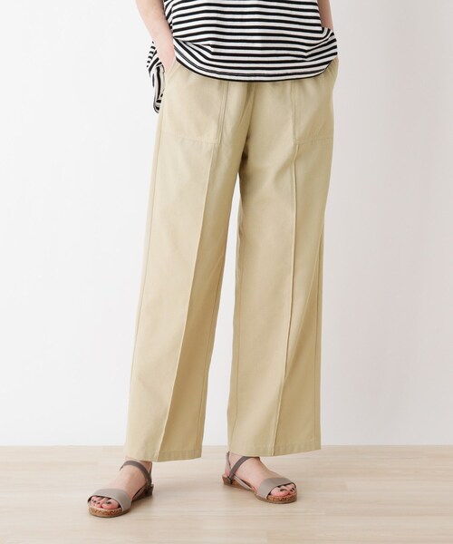 SHOO・LA・RUE(シューラルー)の「◆麻みえツイルイージーパンツ(その他パンツ・レディース・チャコールグレー/ベージュ・02/03)」の1枚目の写真