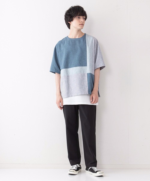 LB/S (エルビーエス)の「布帛クループルオーバーシャツ タンクトップセット(シャツ/ブラウス・メンズ・ブラウン/ネイビー・MEDIUM/LARGE)」の8枚目の写真