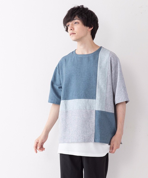LB/S (エルビーエス)の「布帛クループルオーバーシャツ タンクトップセット(シャツ/ブラウス・メンズ・ブラウン/ネイビー・MEDIUM/LARGE)」の11枚目の写真