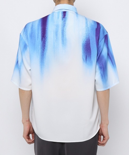 HARE（ハレ）の「マルチパターンシャツ(HARE)（シャツ/ブラウス・メンズ・オフホワイト/ブラック/ブルー・SMALL/MEDIUM）」の6枚目の写真