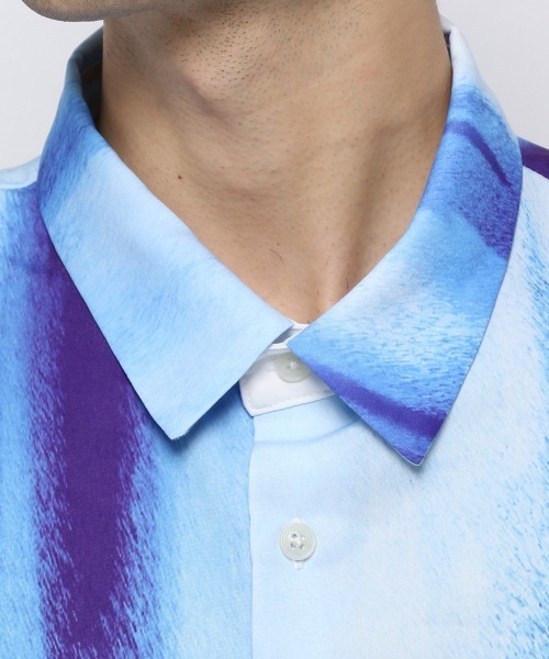 HARE（ハレ）の「マルチパターンシャツ(HARE)（シャツ/ブラウス・メンズ・オフホワイト/ブラック/ブルー・SMALL/MEDIUM）」の7枚目の写真