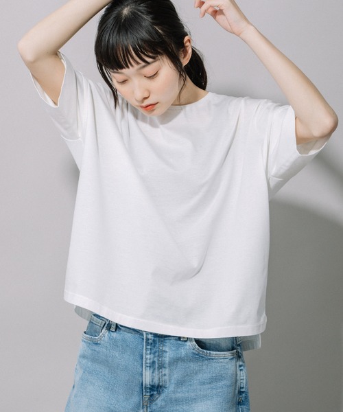 Munich（ミューニック）の「70/2コンパクトクールジャージー　ワイドTシャツ（Tシャツ/カットソー・レディース・ホワイト/ダークグリーン/カーキ/ダークグレー/モカ・FREE）」の2枚目の写真