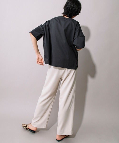 Munich（ミューニック）の「70/2コンパクトクールジャージー　ワイドTシャツ（Tシャツ/カットソー・レディース・ホワイト/ダークグリーン/カーキ/ダークグレー/モカ・FREE）」の8枚目の写真