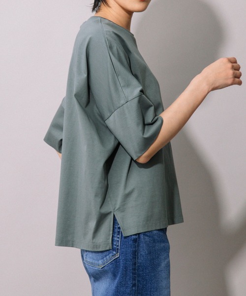 Munich（ミューニック）の「70/2コンパクトクールジャージー　ワイドTシャツ（Tシャツ/カットソー・レディース・ホワイト/ダークグリーン/カーキ/ダークグレー/モカ・FREE）」の22枚目の写真