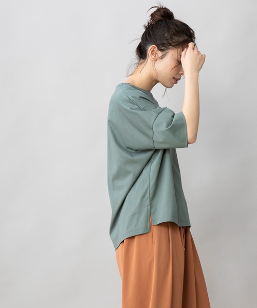 Munich（ミューニック）の「70/2コンパクトクールジャージー　ワイドTシャツ（Tシャツ/カットソー・レディース・ホワイト/ダークグリーン/カーキ/ダークグレー/モカ・FREE）」の11枚目の写真