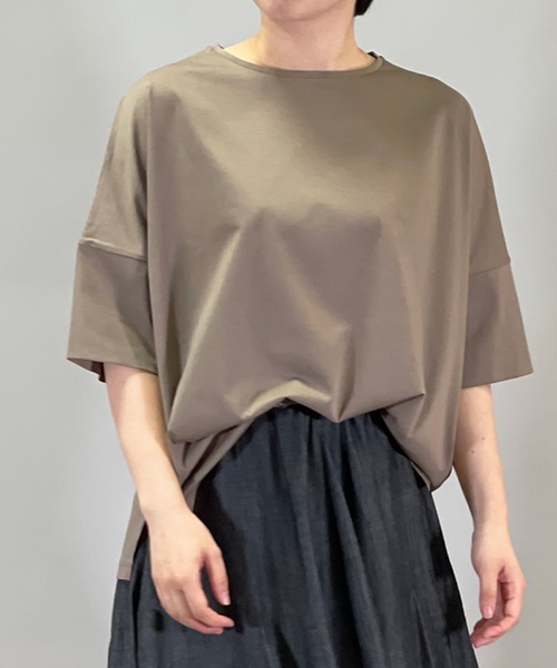 Munich（ミューニック）の「70/2コンパクトクールジャージー　ワイドTシャツ（Tシャツ/カットソー・レディース・ホワイト/ダークグリーン/カーキ/ダークグレー/モカ・FREE）」の15枚目の写真