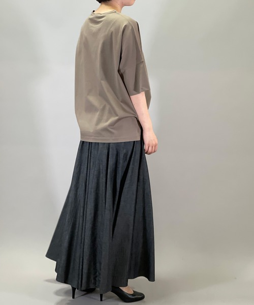 Munich（ミューニック）の「70/2コンパクトクールジャージー　ワイドTシャツ（Tシャツ/カットソー・レディース・ホワイト/ダークグリーン/カーキ/ダークグレー/モカ・FREE）」の9枚目の写真