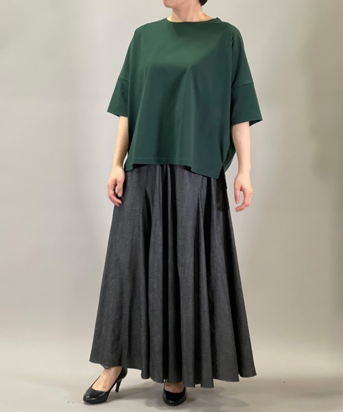 Munich（ミューニック）の「70/2コンパクトクールジャージー　ワイドTシャツ（Tシャツ/カットソー・レディース・ホワイト/ダークグリーン/カーキ/ダークグレー/モカ・FREE）」の21枚目の写真