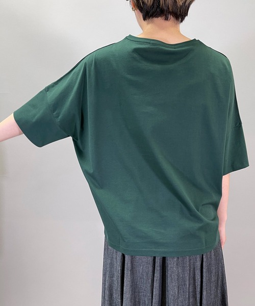 Munich（ミューニック）の「70/2コンパクトクールジャージー　ワイドTシャツ（Tシャツ/カットソー・レディース・ホワイト/ダークグリーン/カーキ/ダークグレー/モカ・FREE）」の10枚目の写真