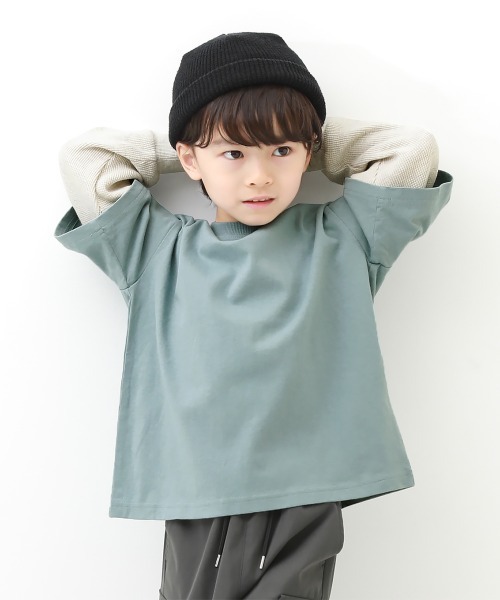devirock(デビロック)の「レイヤード風 長袖Tシャツ(Tシャツ/カットソー・キッズ・ダークグリーン/ライトカーキ/ベージュ/グレー系その他/ダークパープル/ブルーグレー/ブルー系その他/ライトグレー・100cm/120cm/140cm/160cm/130cm/110cm/150cm)」の7枚目の写真