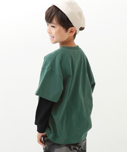 devirock(デビロック)の「レイヤード風 長袖Tシャツ(Tシャツ/カットソー・キッズ・ダークグリーン/ライトカーキ/ベージュ/グレー系その他/ダークパープル/ブルーグレー/ブルー系その他/ライトグレー・100cm/120cm/140cm/160cm/130cm/110cm/150cm)」の5枚目の写真