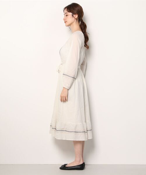 刺繍入りミディ丈ドレス L BANANA REPUBLIC FACTORY STORE（バナナリパブリック ファクトリー