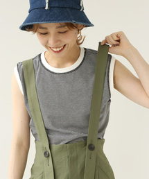 Simplicite | ボーダースリーブレスプルオーバー◆(Tシャツ/カットソー)