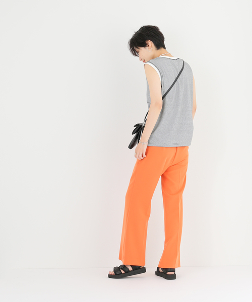 Simplicite（サンプリシテ）の「ボーダースリーブレスプルオーバー◆（Tシャツ/カットソー・レディース・ベージュ/ブラック/グリーン・FREE）」の18枚目の写真