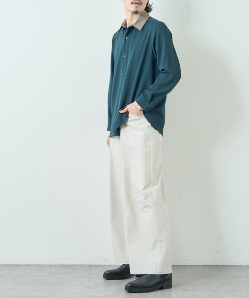 Lui's（ルイス）の「チェックカラークレリックシャツ（シャツ/ブラウス・メンズ・ブラック/グリーン/バーガンディー・SMALL/MEDIUM）」の8枚目の写真