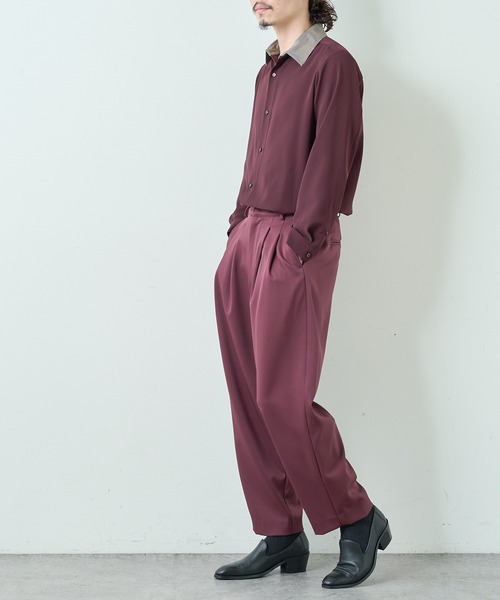 Lui's（ルイス）の「チェックカラークレリックシャツ（シャツ/ブラウス・メンズ・ブラック/グリーン/バーガンディー・SMALL/MEDIUM）」の6枚目の写真