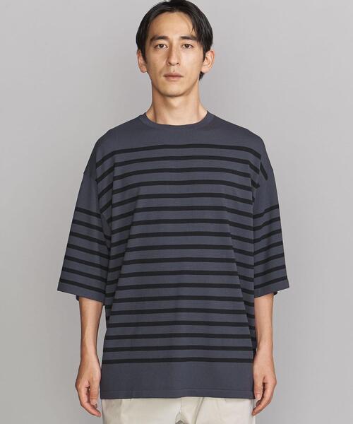 BEAUTY&YOUTH UNITED ARROWS（ビューティーアンドユースユナイテッドアローズ）の「BY オーバーサイズド ナバル ニットTシャツ（ニット/セーター・メンズ・ホワイト/ネイビー・SMALL/MEDIUM/LARGE/X-LARGE）」の3枚目の写真