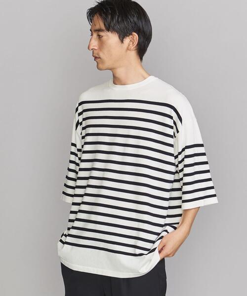 BEAUTY&YOUTH UNITED ARROWS（ビューティーアンドユースユナイテッドアローズ）の「BY オーバーサイズド ナバル ニットTシャツ（ニット/セーター・メンズ・ホワイト/ネイビー・SMALL/MEDIUM/LARGE/X-LARGE）」の8枚目の写真