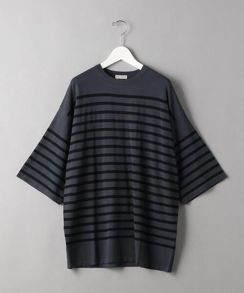 BEAUTY&YOUTH UNITED ARROWS（ビューティーアンドユースユナイテッドアローズ）の「BY オーバーサイズド ナバル ニットTシャツ（ニット/セーター・メンズ・ホワイト/ネイビー・SMALL/MEDIUM/LARGE/X-LARGE）」の9枚目の写真