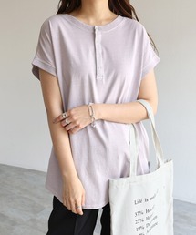 ピグメント加工2way背中ボタンTシャツ